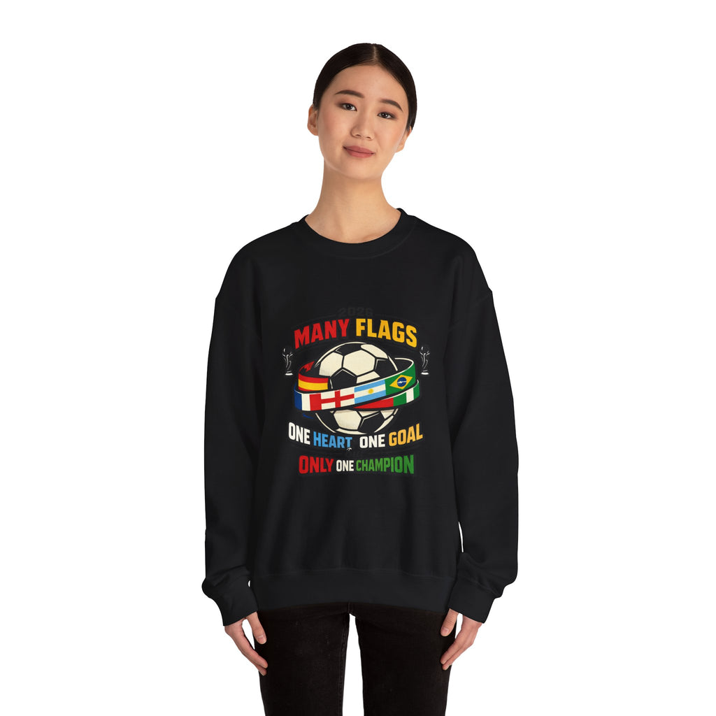 Retro Soccer Many Flags Crewneck Sweatshirt | Country Pride, Championship Season