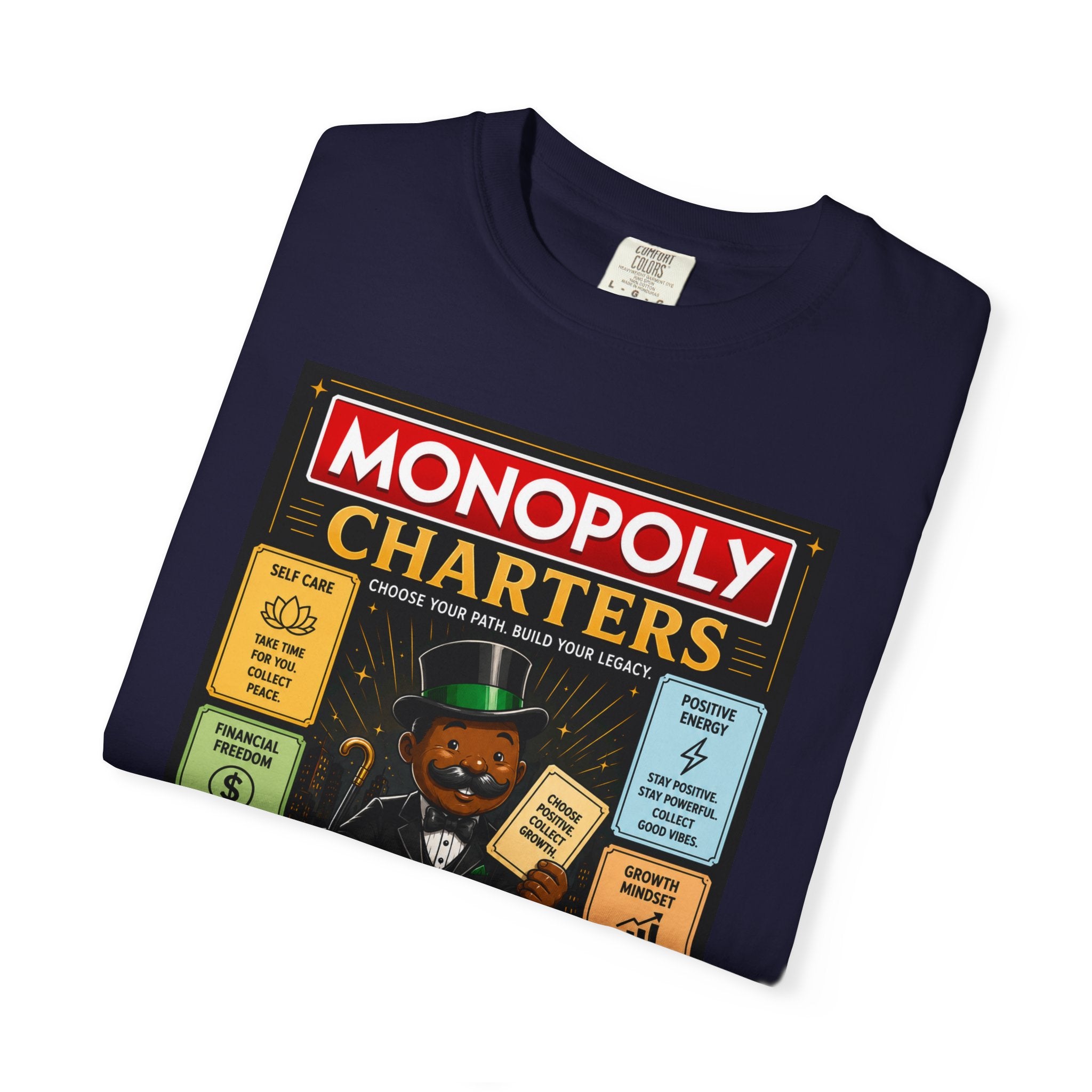 Monopoly Charters Graphic T-Shirt — "Only color that counts...is 'green'!"
