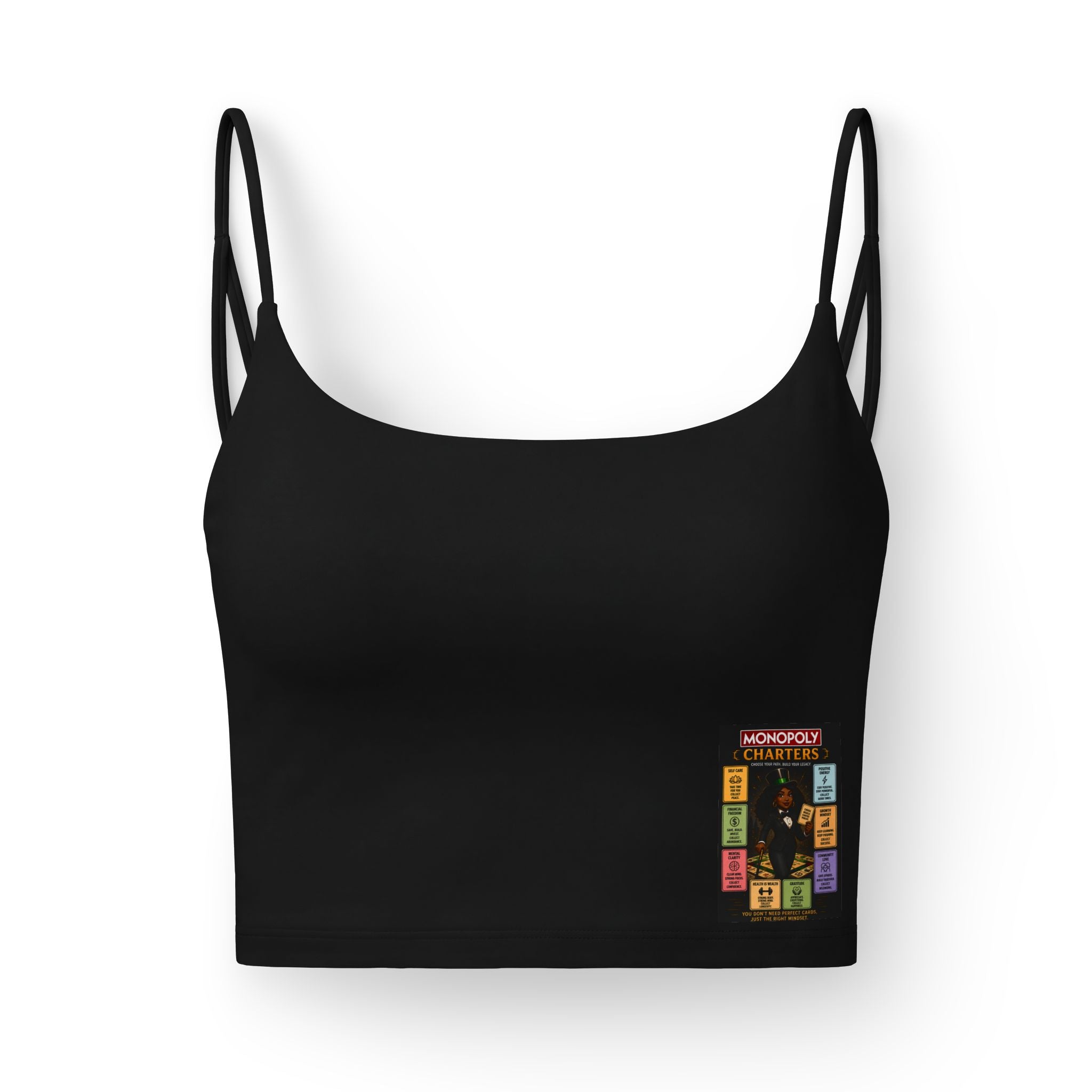 Monopoly Champion Women's Luxe Bra — Black Cropped Support Top