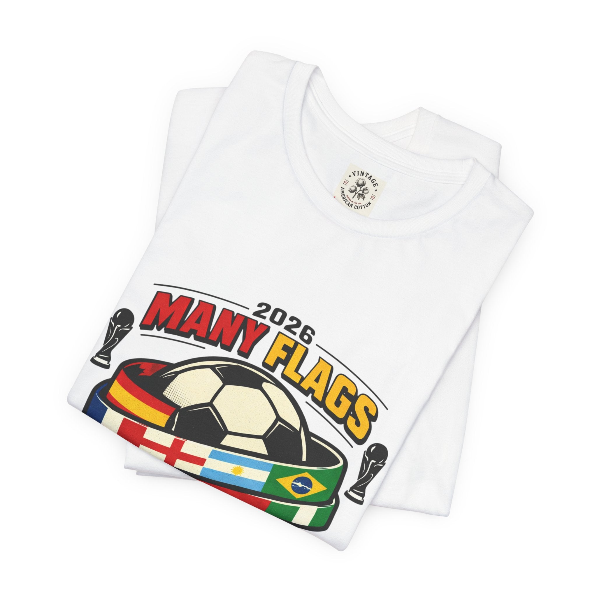 Many Flags Soccer Tee | Country Pride, Retro Championship Season