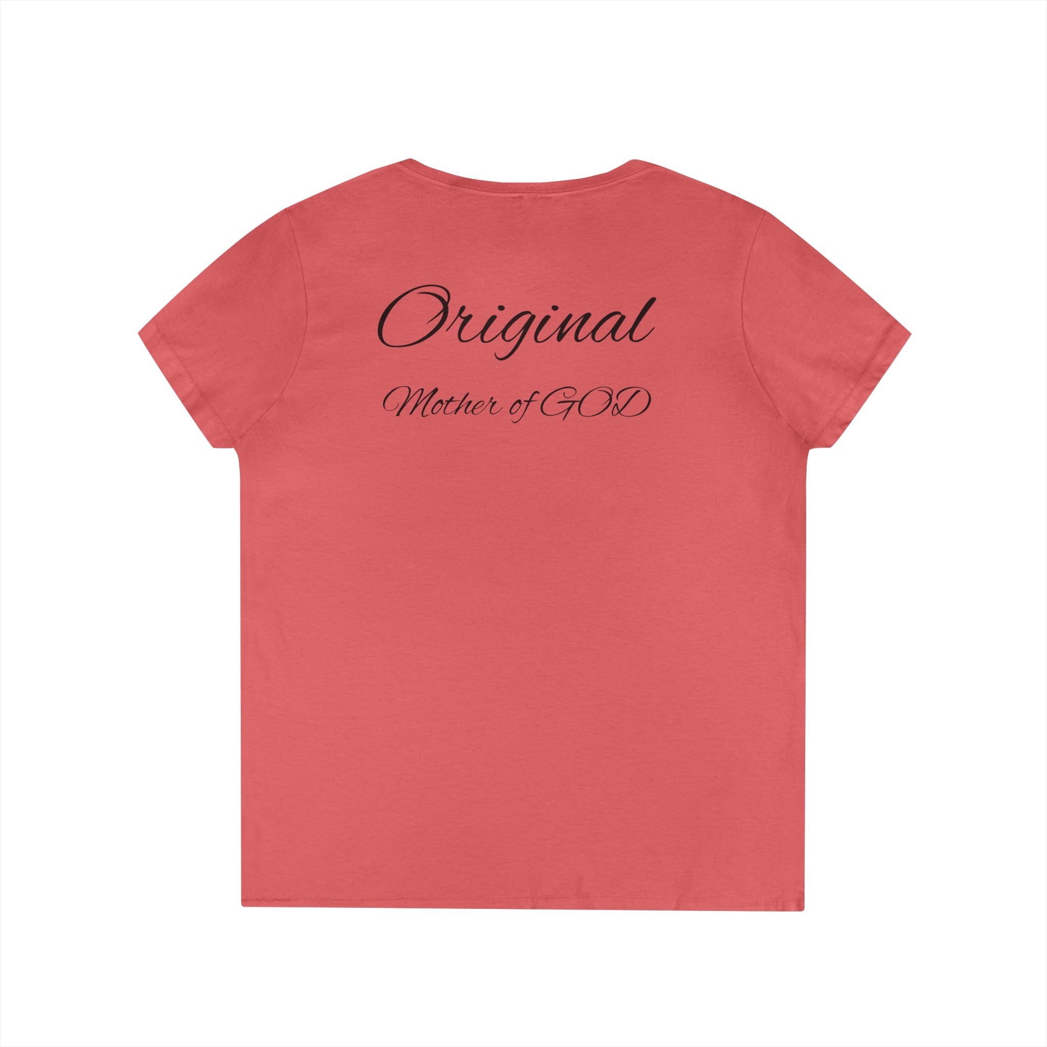 Madonna and Child V-Neck T-Shirt — "Original Mother of GOD" Religious Art Tee