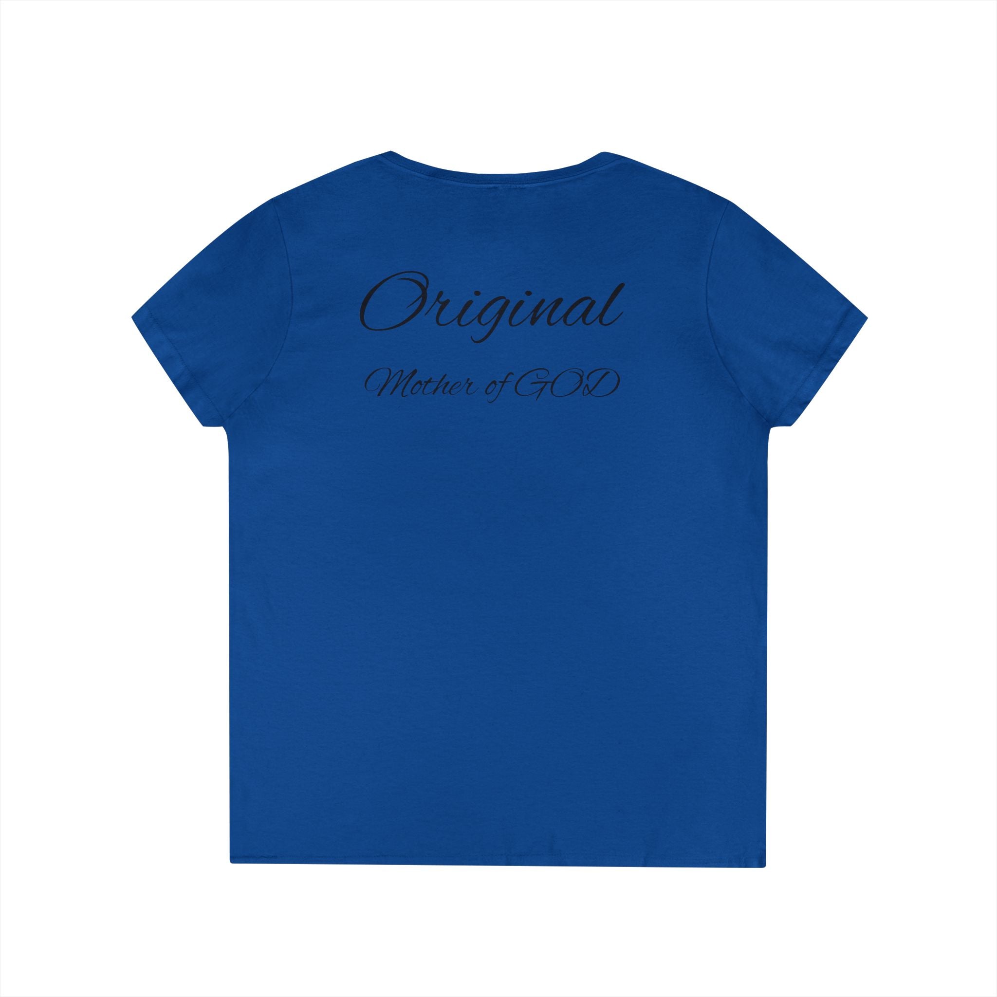 Madonna and Child V-Neck T-Shirt — "Original Mother of GOD" Religious Art Tee