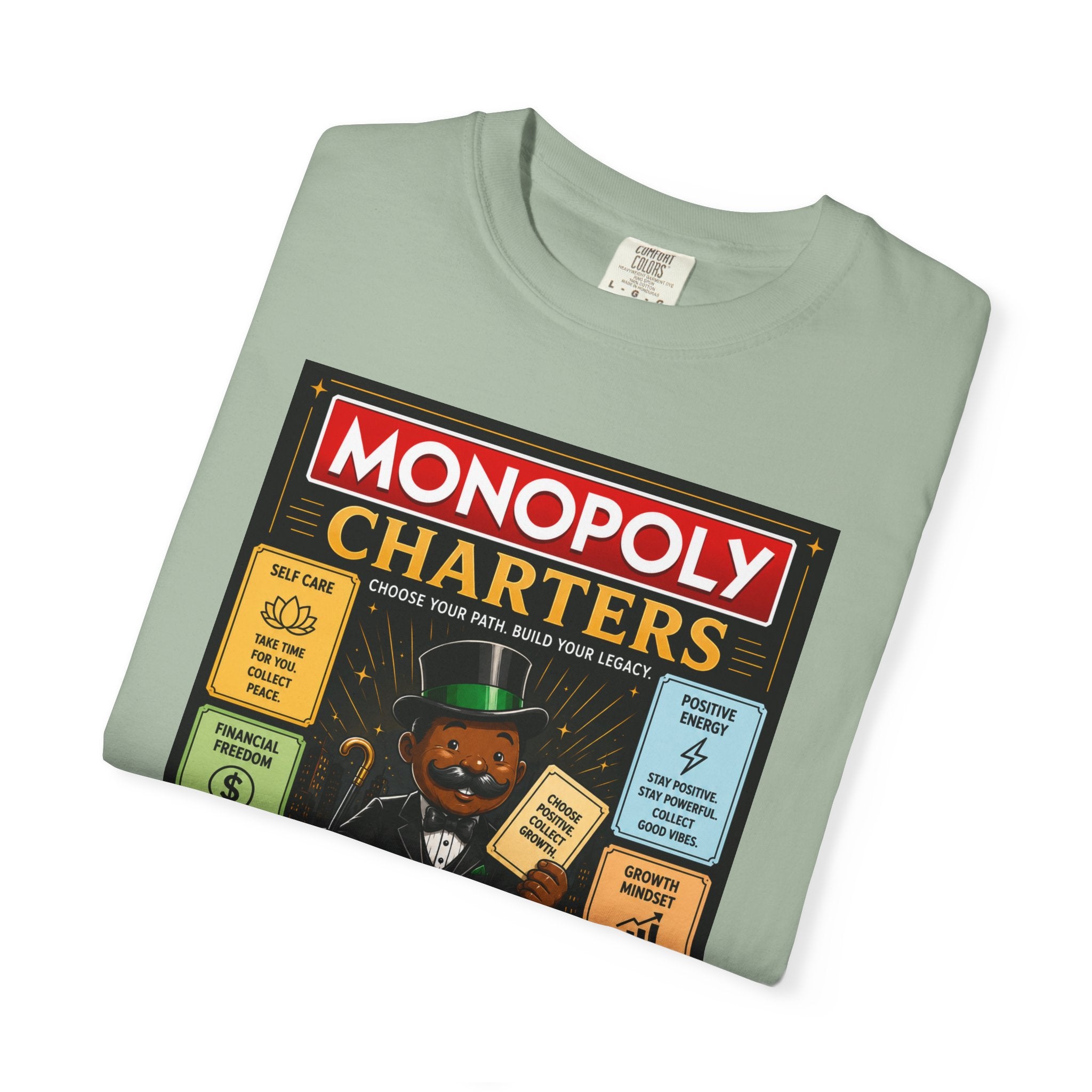 Monopoly Charters Graphic T-Shirt — "Only color that counts...is 'green'!"