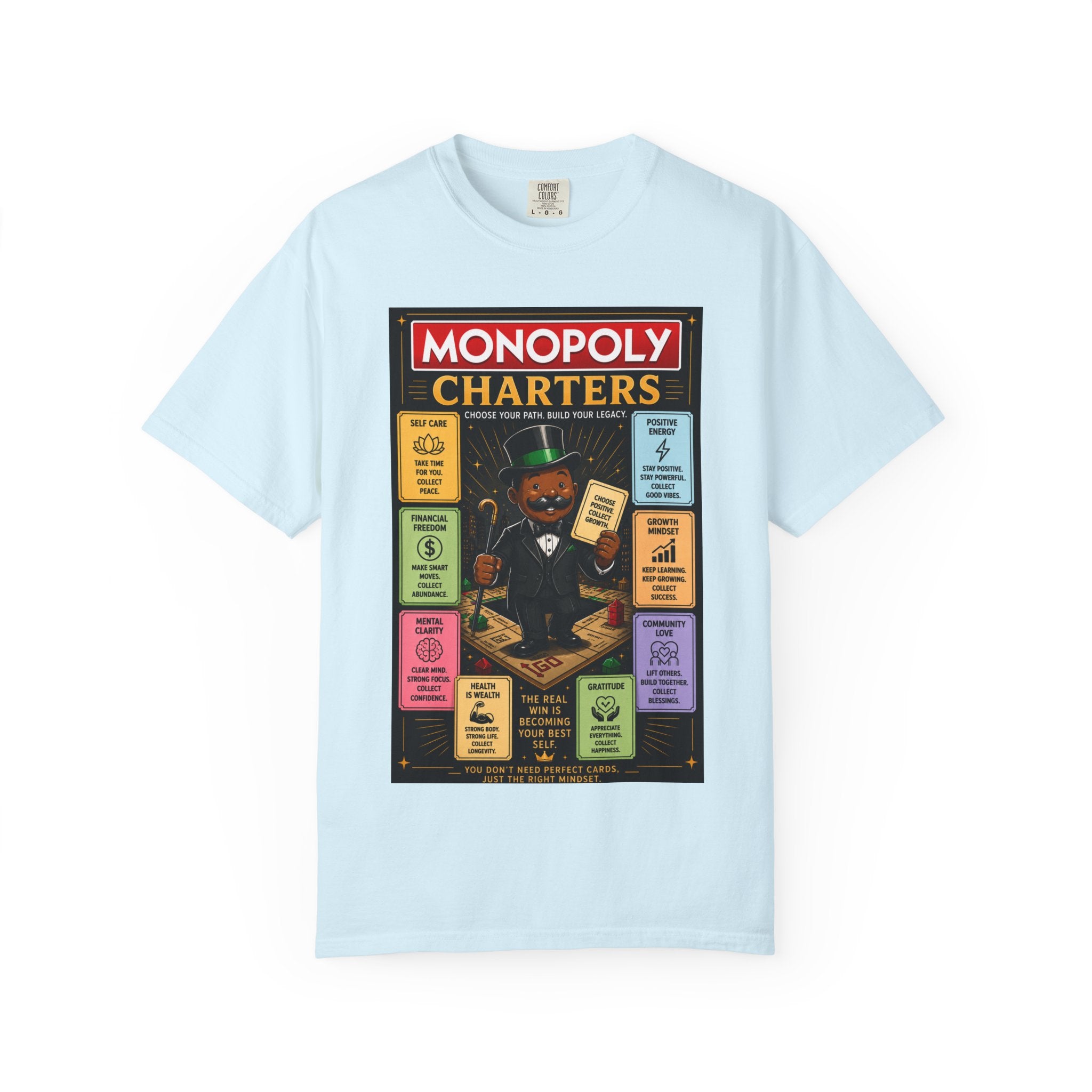 Monopoly Charters Graphic T-Shirt — "Only color that counts...is 'green'!"