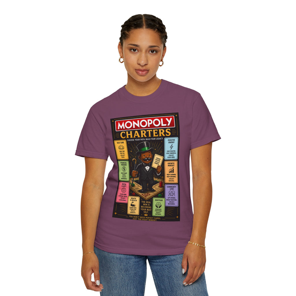 Monopoly Charters Graphic T-Shirt — "Only color that counts...is 'green'!"