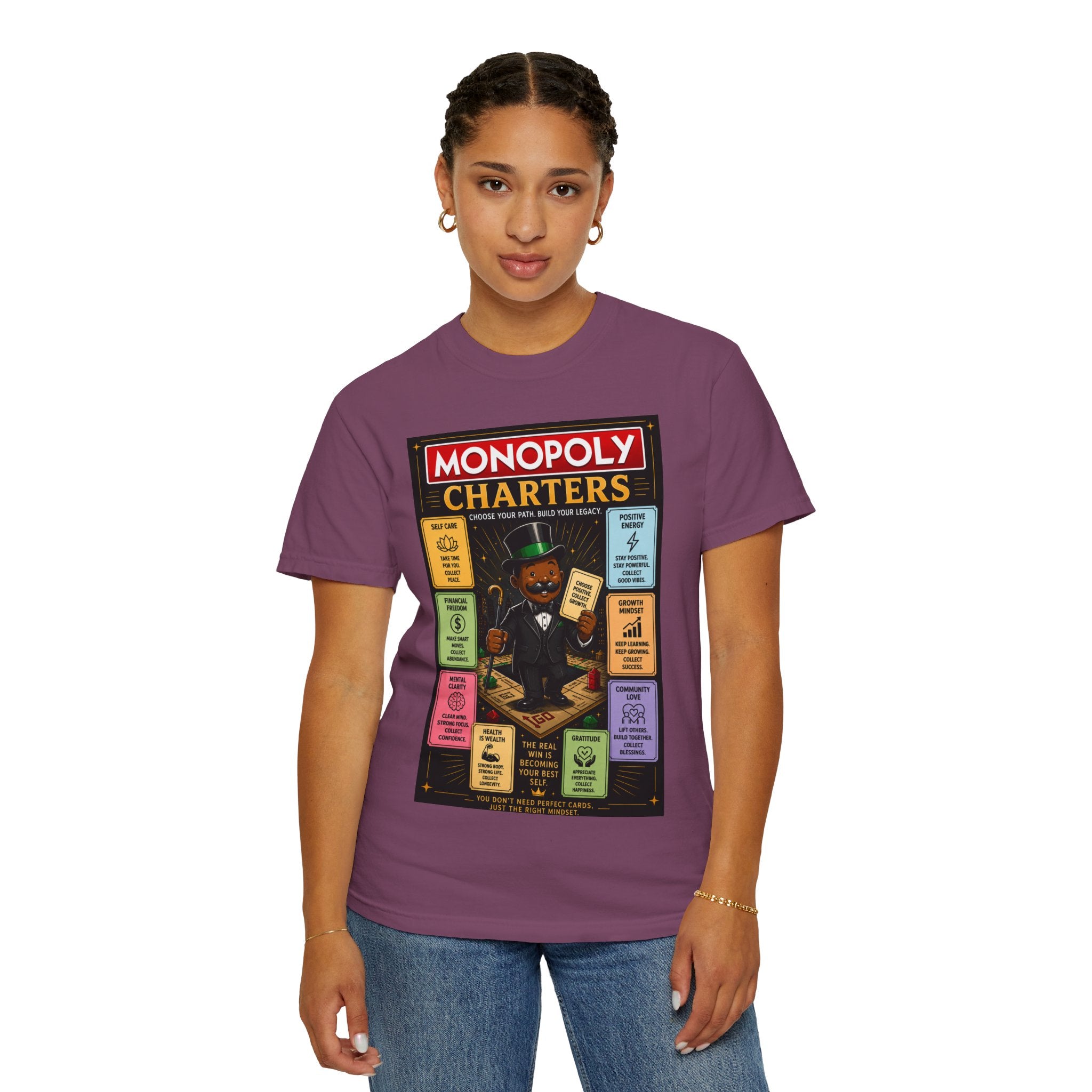 Monopoly Charters Graphic T-Shirt — "Only color that counts...is 'green'!"