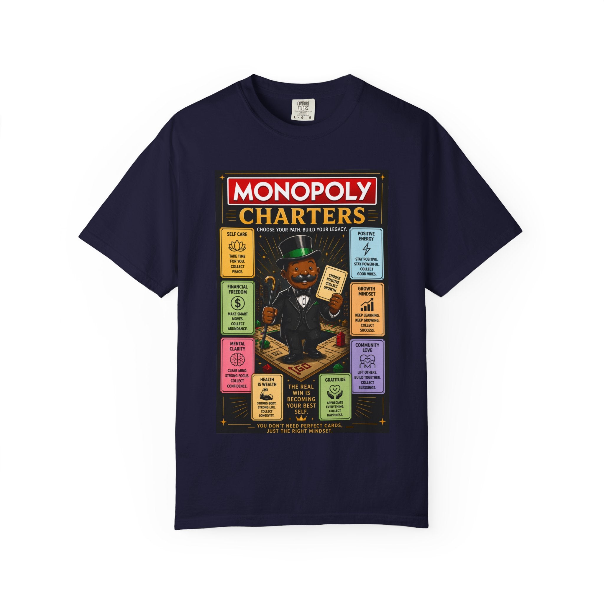 Monopoly Charters Graphic T-Shirt — "Only color that counts...is 'green'!"