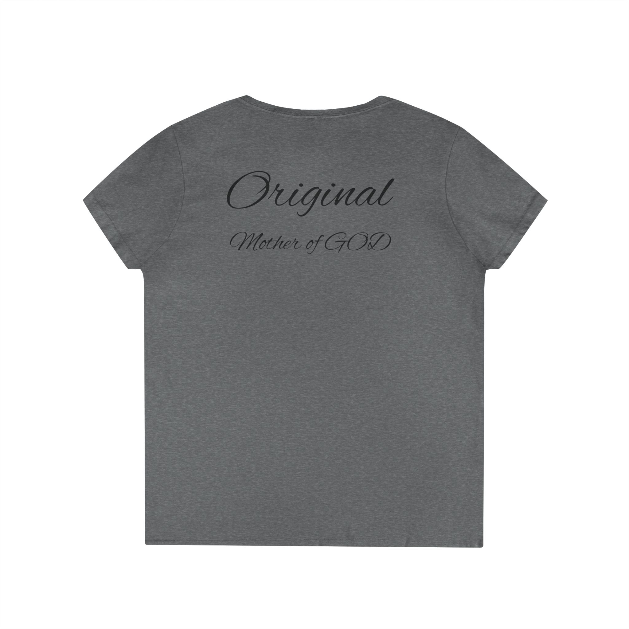Madonna and Child V-Neck T-Shirt — "Original Mother of GOD" Religious Art Tee