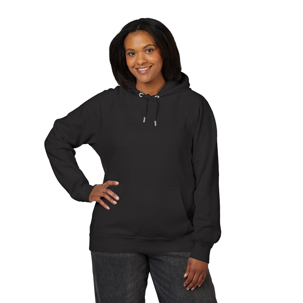 Embroidered Eco Raglan Hoodie — Sustainable Casual Hooded Sweatshirt