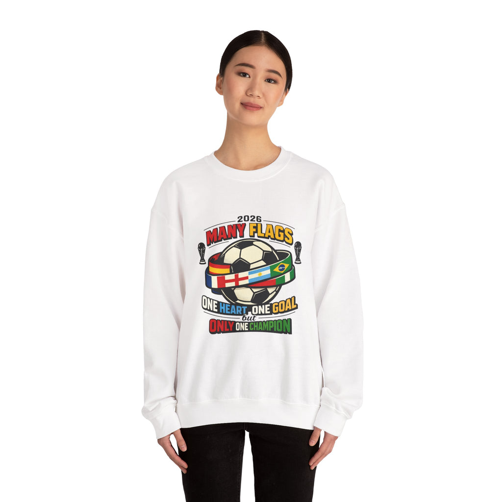 Retro Soccer Many Flags Crewneck Sweatshirt | Country Pride, Championship Season