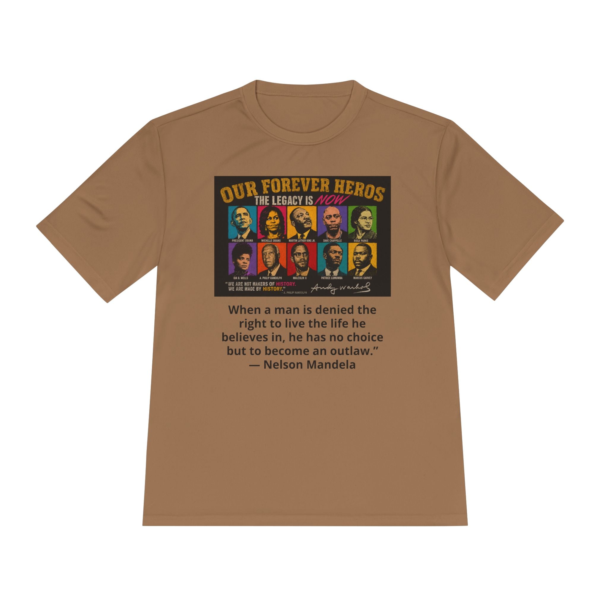 Heroes Graphic Tee — "Our Forever Heroes" Nelson Mandela Quote