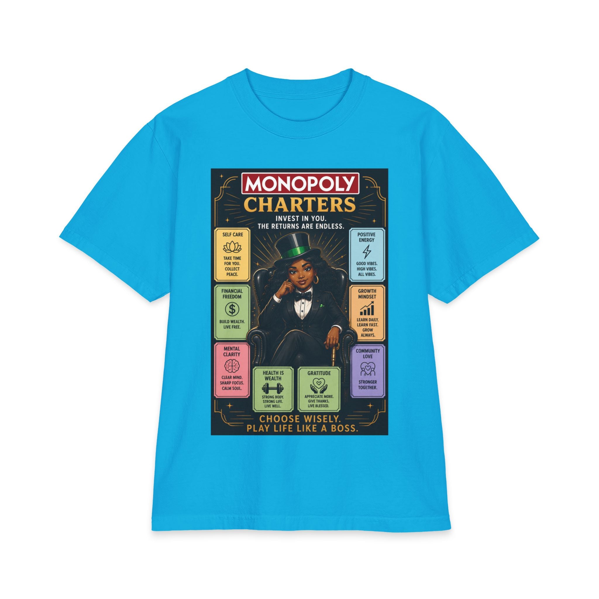 Monopoly Charters Graphic T-Shirt — "GREEN! ...is the only color that counts" Retro Board Game Tee