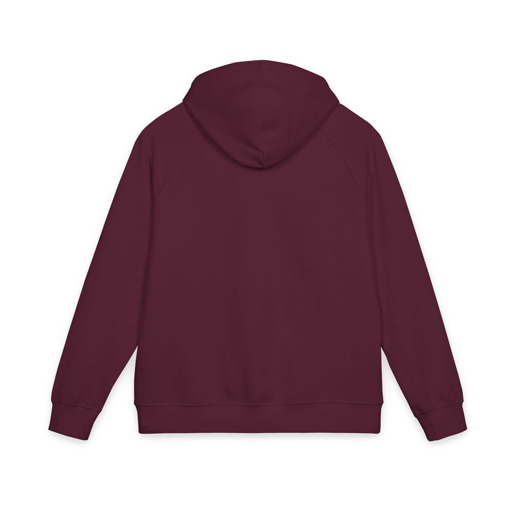 Embroidered Eco Raglan Hoodie — Sustainable Casual Hooded Sweatshirt