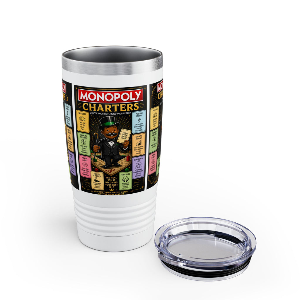 Monopoly Charters 20oz Insulated Tumbler — Retro Board Game Design