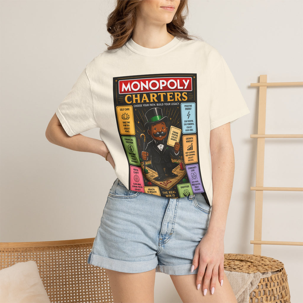 Monopoly Charters Graphic T-Shirt — "Only color that counts...is 'green'!"
