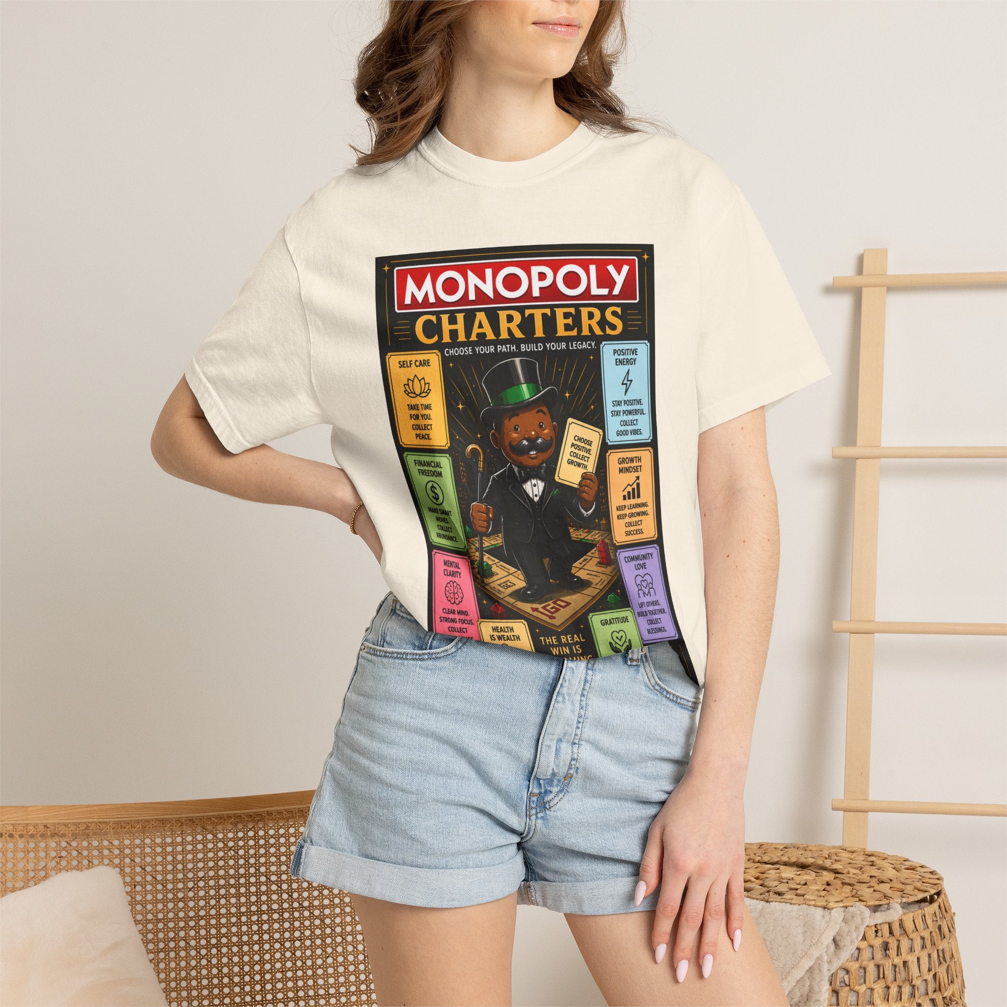 Monopoly Charters Graphic T-Shirt — "Only color that counts...is 'green'!"