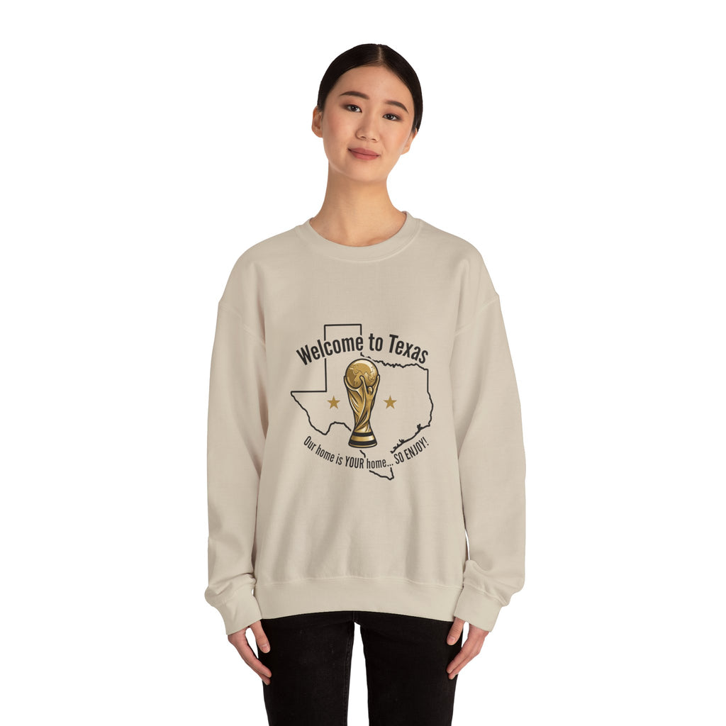 Texas Soccer Welcome Crewneck Sweatshirt | country pride, retro soccer