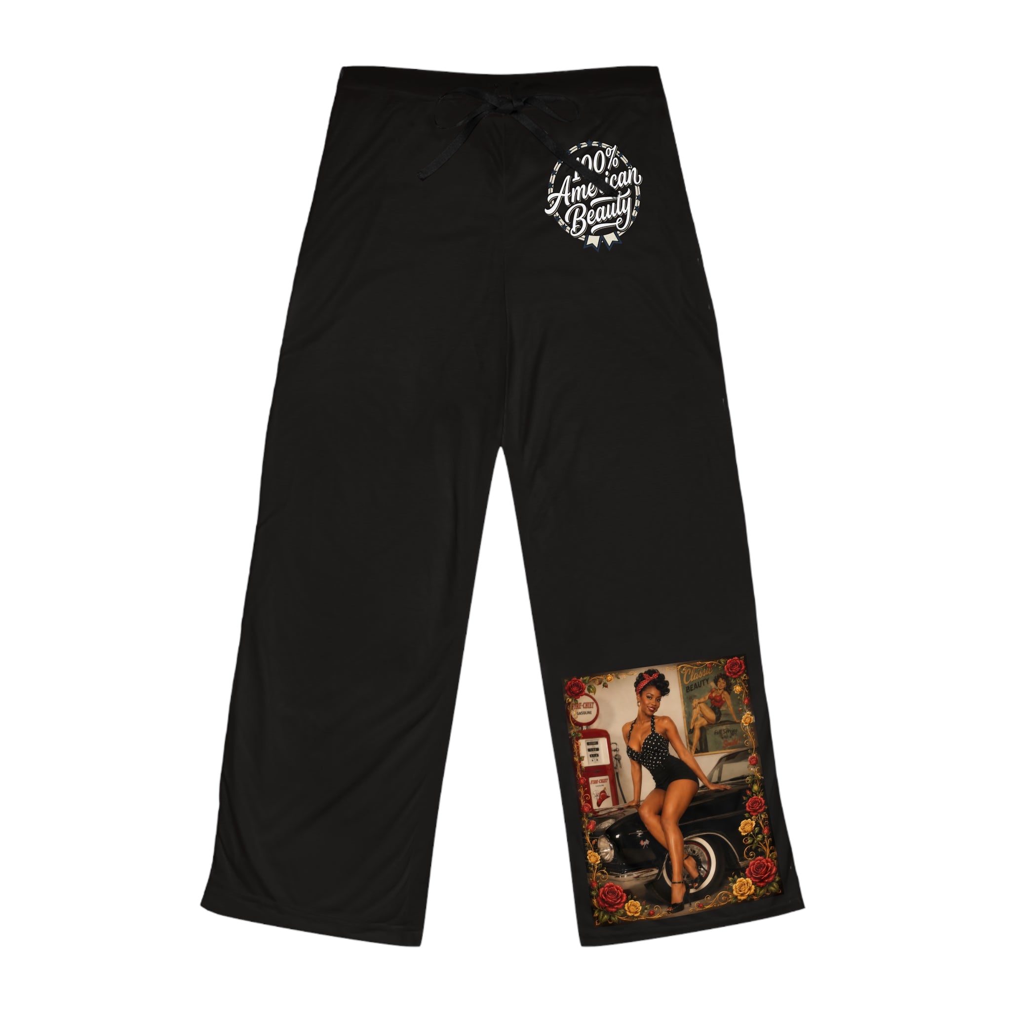 Pin-Up Girl Pajama Pants — '100% Homegrown Beauty' Lounge Sleepwear