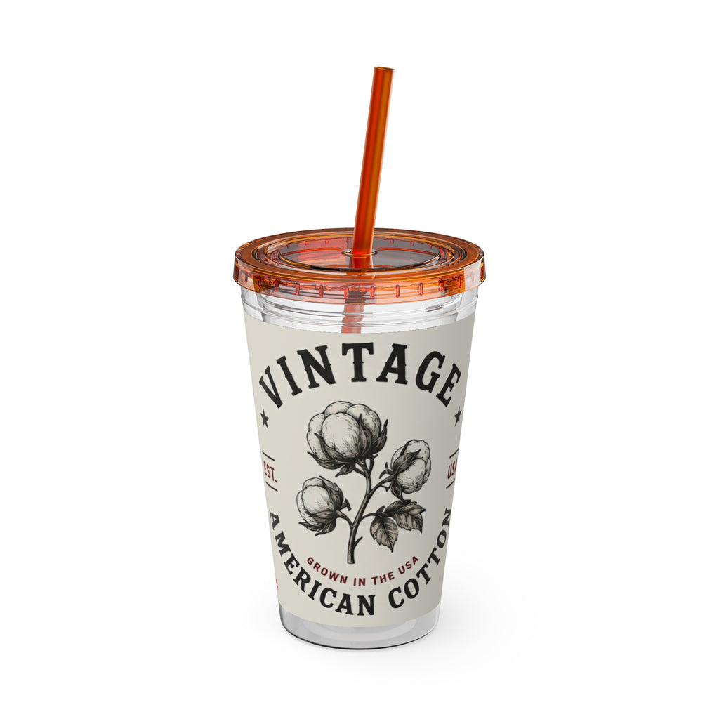 Vintage Pin-Up Sunsplash 16oz Tumbler with Straw