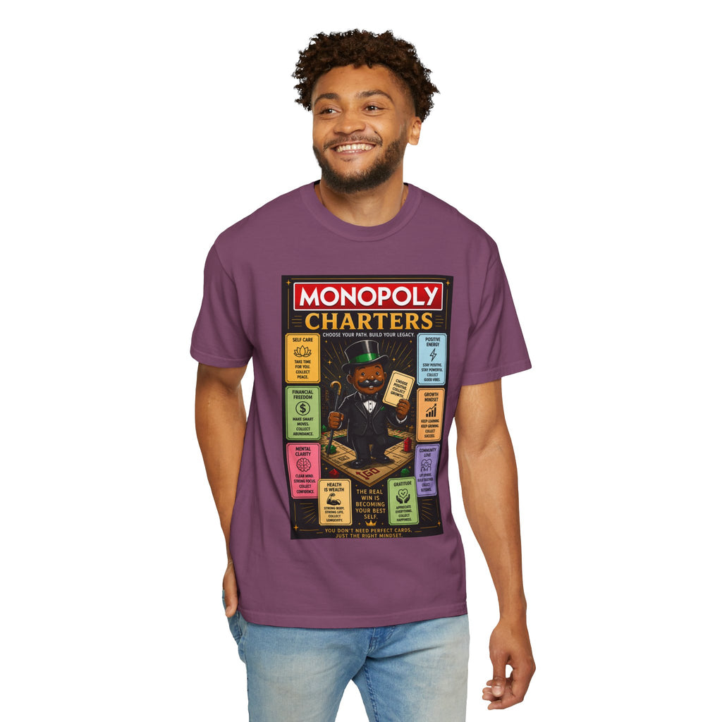 Monopoly Charters Graphic T-Shirt — "Only color that counts...is 'green'!"