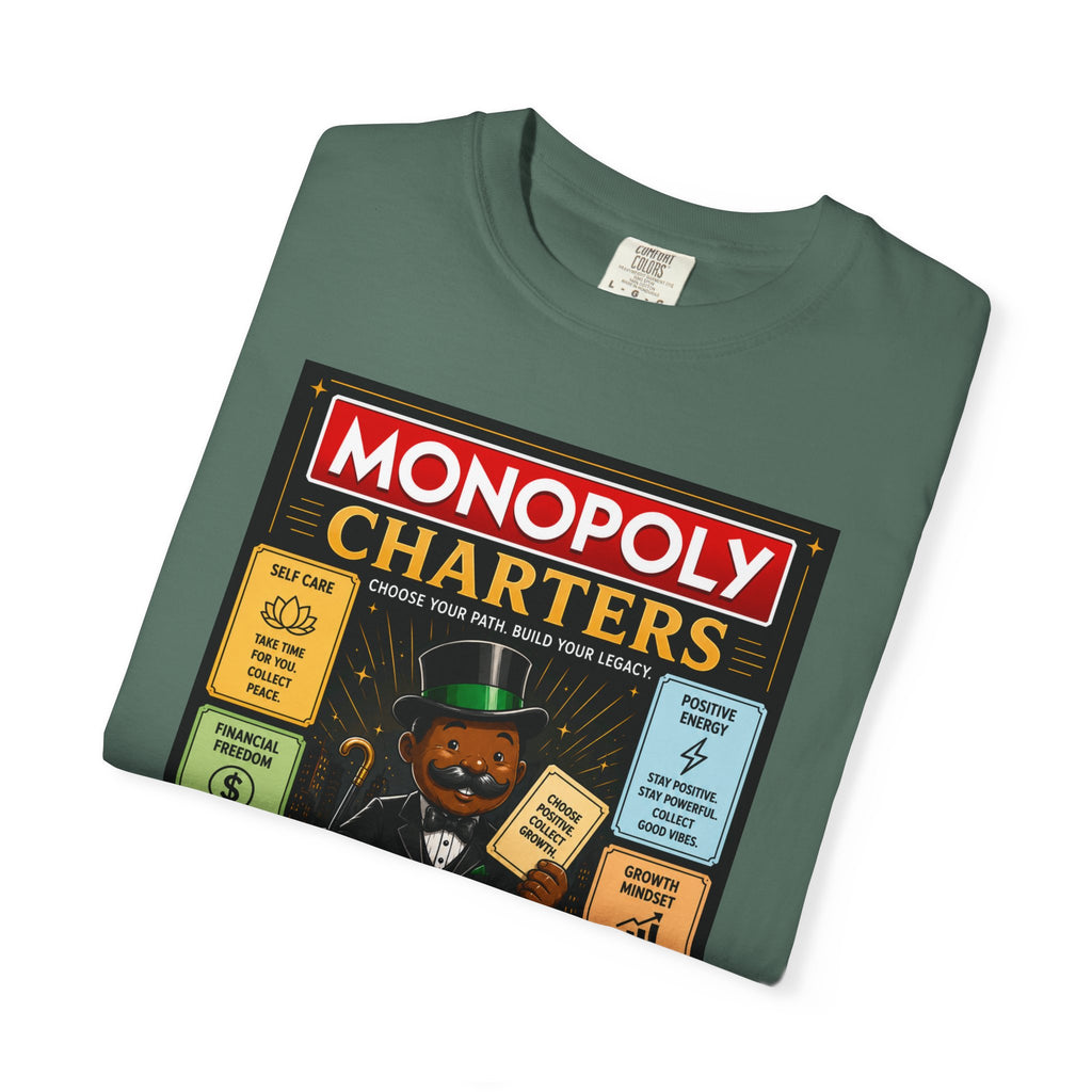 Monopoly Charters Graphic T-Shirt — "Only color that counts...is 'green'!"
