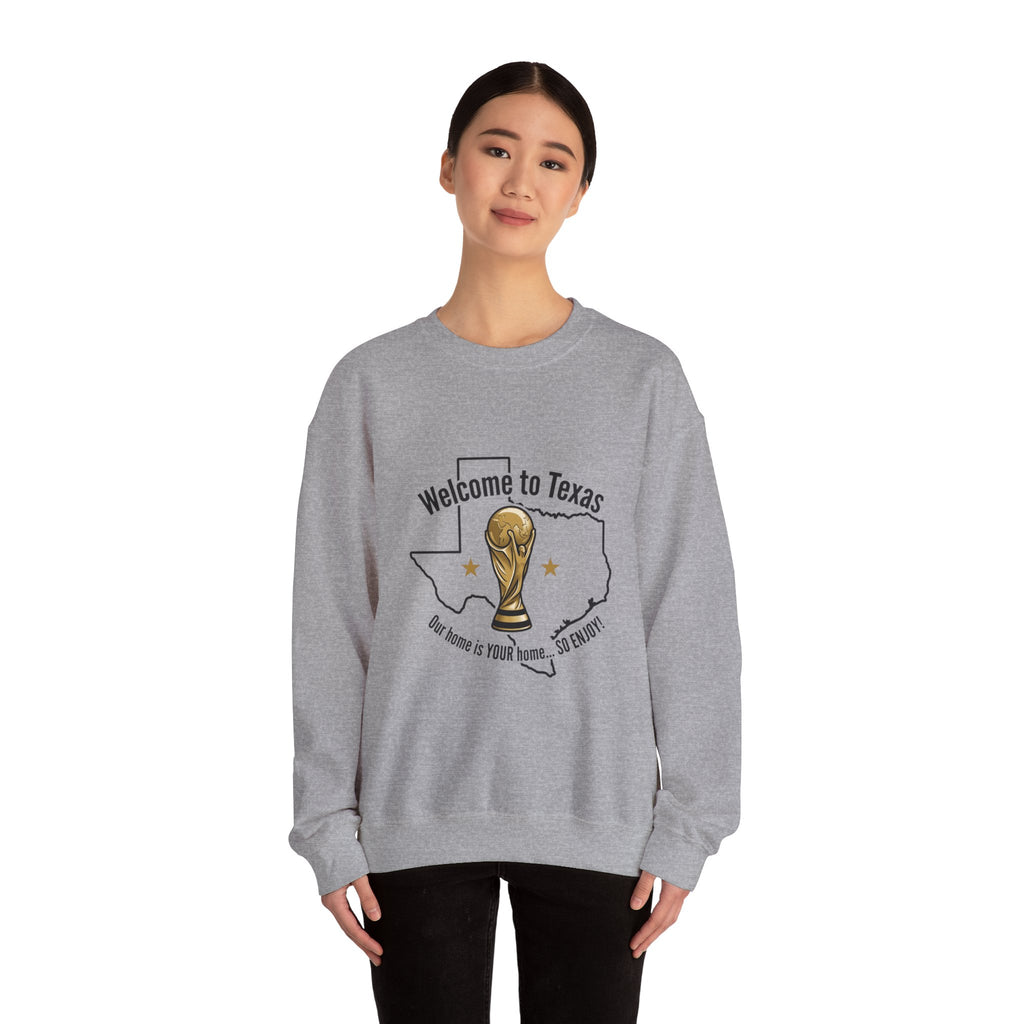 Texas Soccer Welcome Crewneck Sweatshirt | country pride, retro soccer