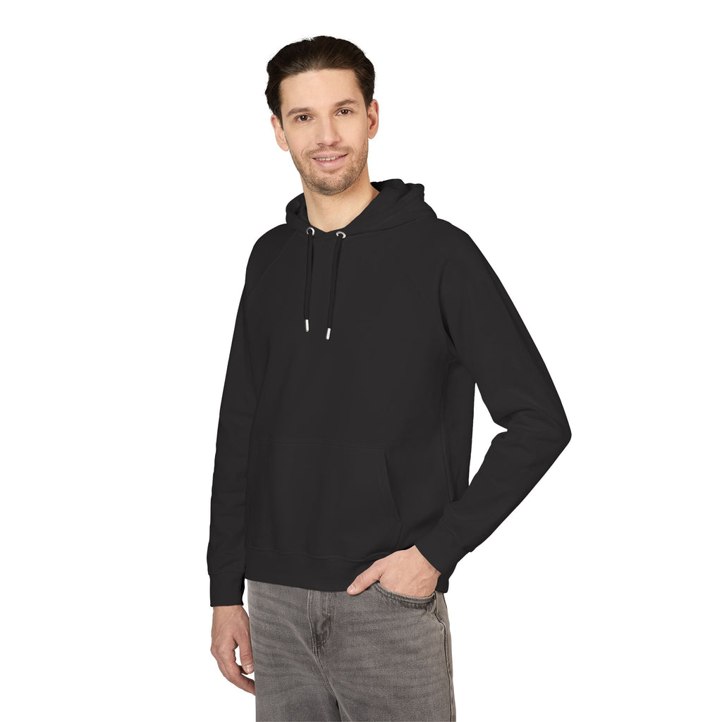 Embroidered Eco Raglan Hoodie — Sustainable Casual Hooded Sweatshirt