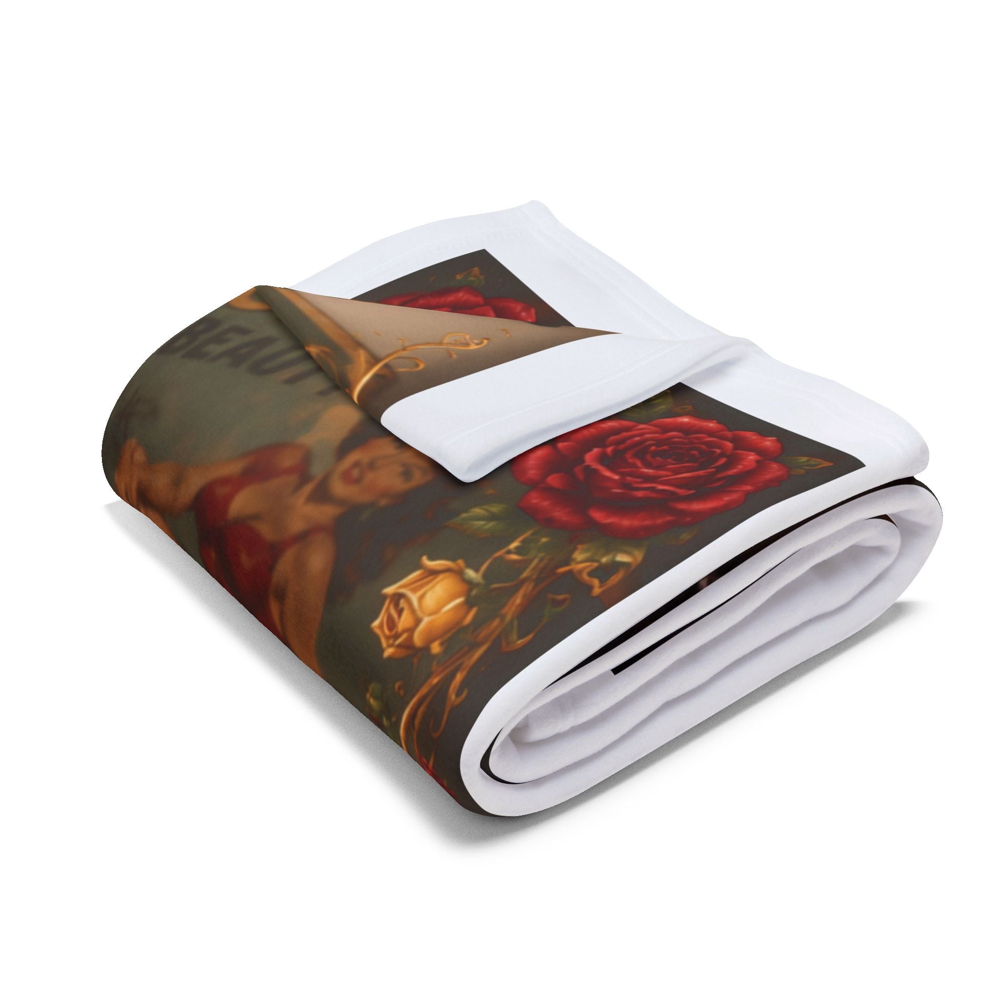Pinup Southern Belle Fleece Blanket – Retro Vintage Car & Rose Throw