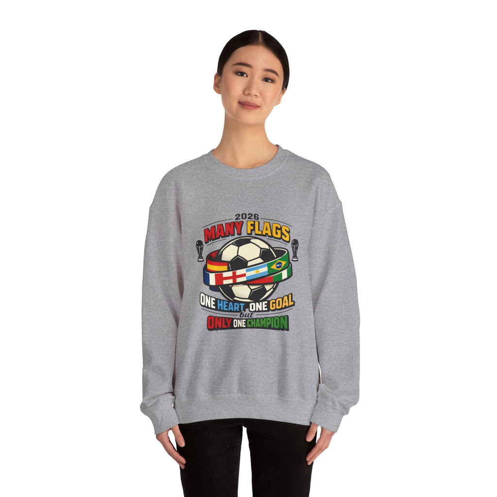 Retro Soccer Many Flags Crewneck Sweatshirt | Country Pride, Championship Season