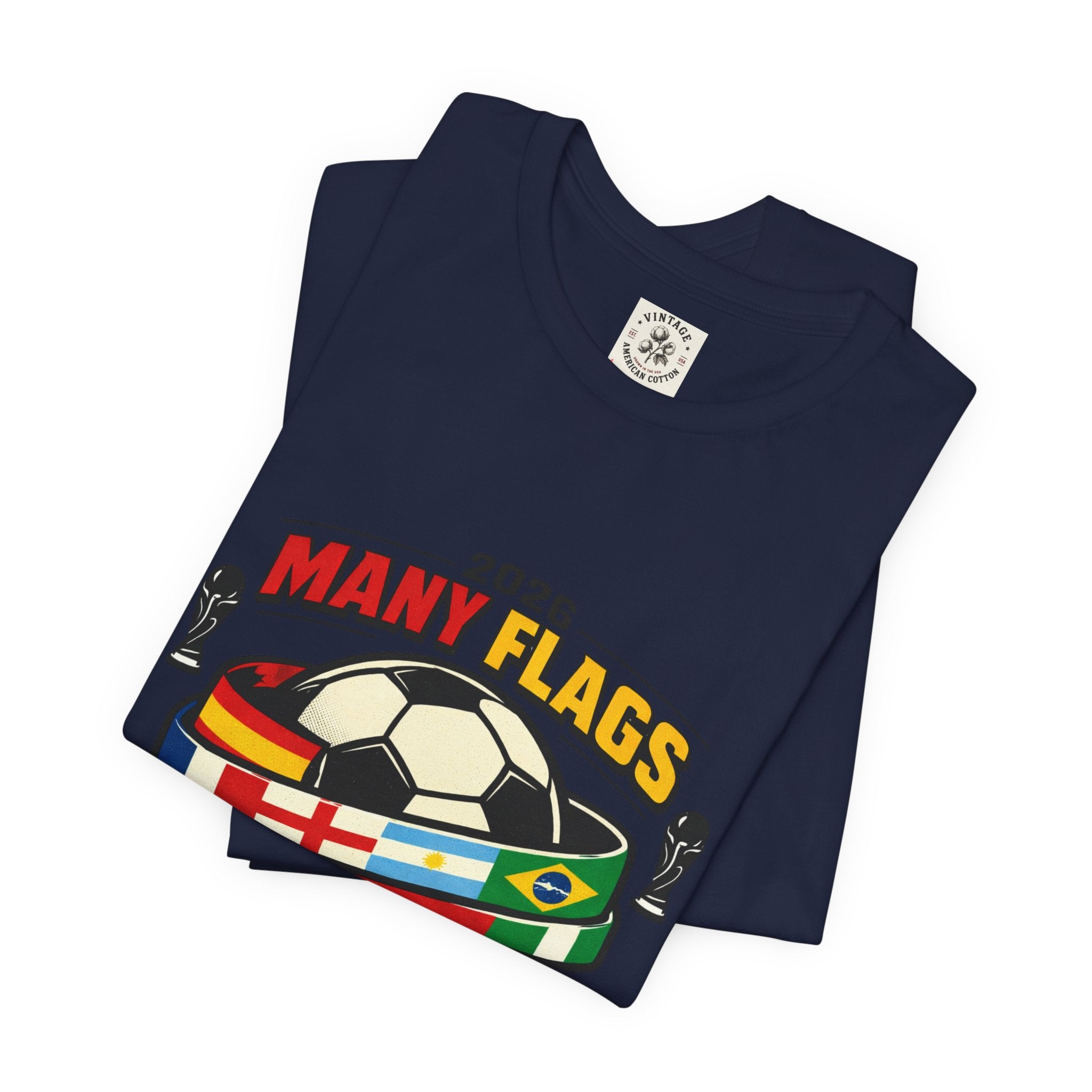 Many Flags Soccer Tee | Country Pride, Retro Championship Season