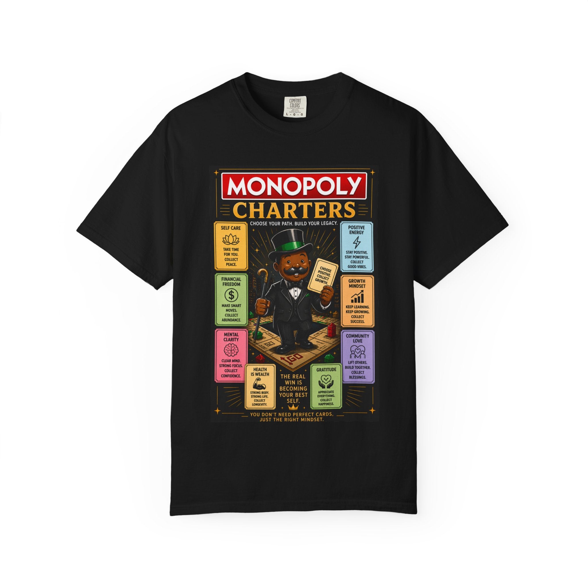 Monopoly Charters Graphic T-Shirt — "Only color that counts...is 'green'!"