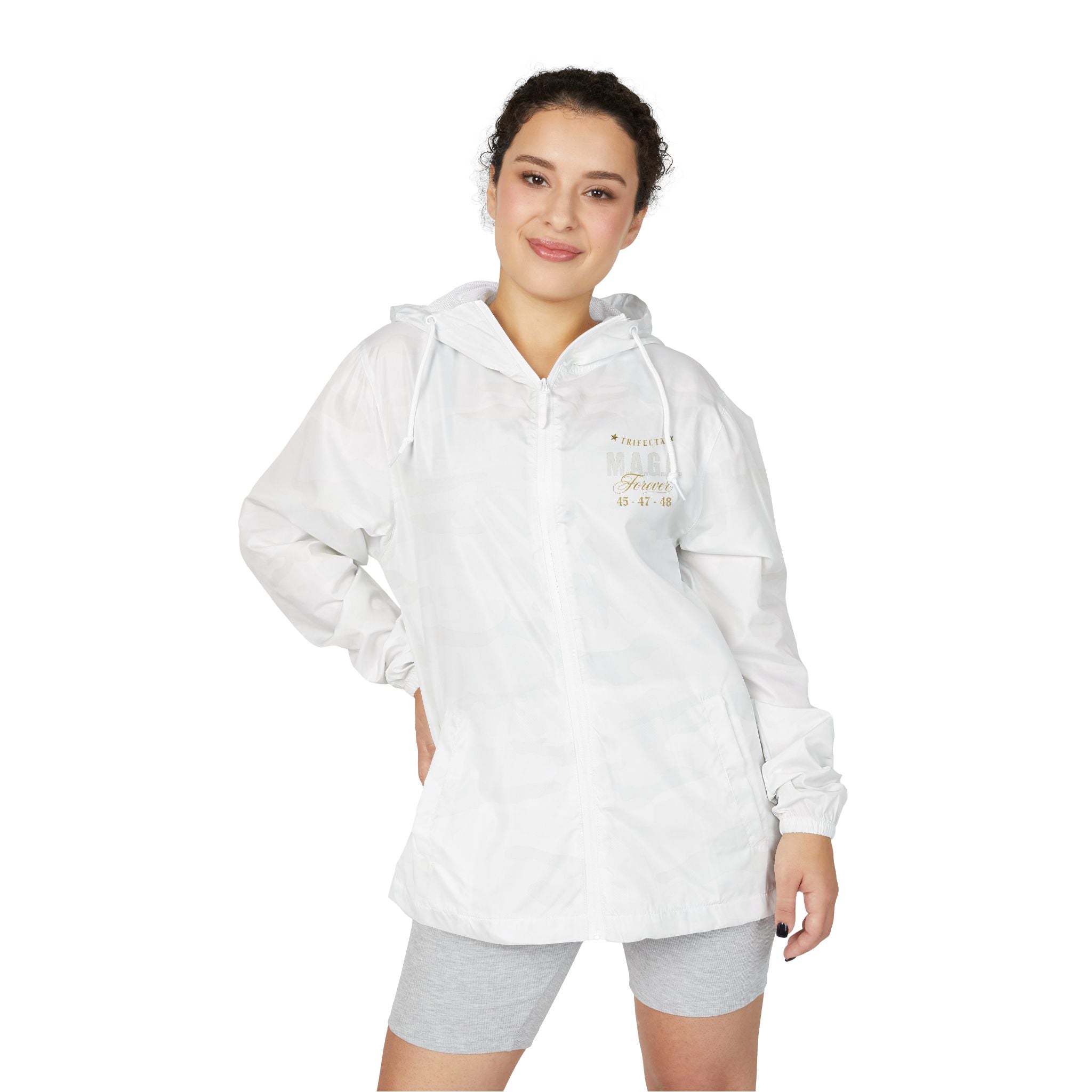 MAGA Windbreaker Jacket — Minimal Gold Script 'Forever & Always' Memorial Design