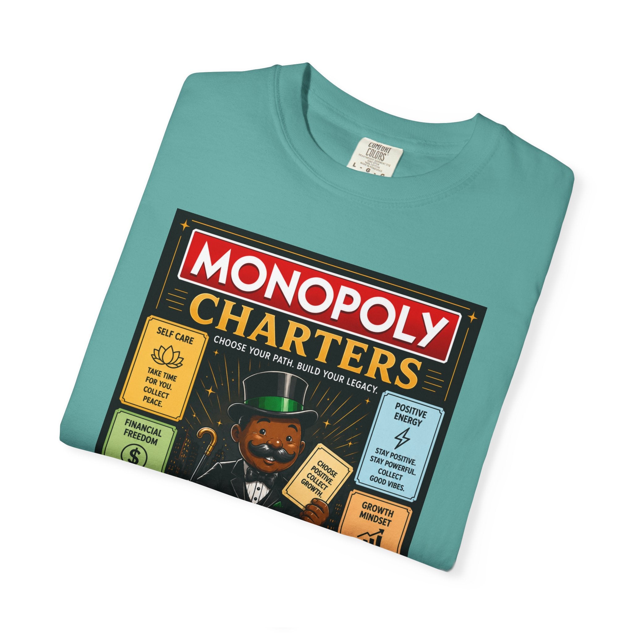 Monopoly Charters Graphic T-Shirt — "Only color that counts...is 'green'!"